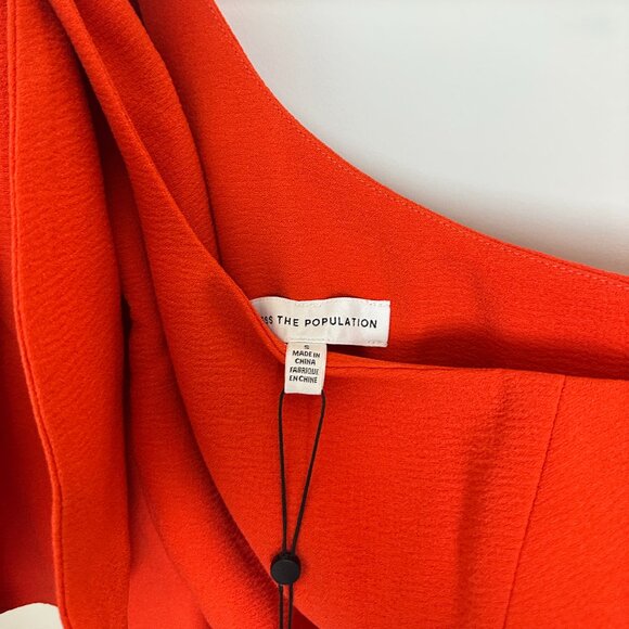 DRESS THE POPULATION Tiffany One-Shoulder Midi Dress in Poppy Size Small NWT - Picture 6 of 12